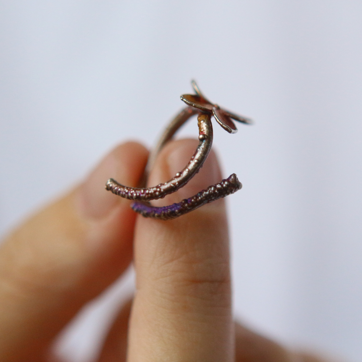 Ring in silver, Hydrangea , фото 2